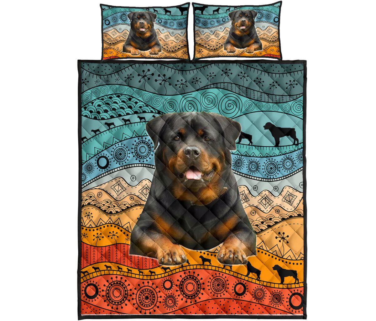 Rottweiler Native Color Pattern - Bed Set - Love Quilt Bedding Set