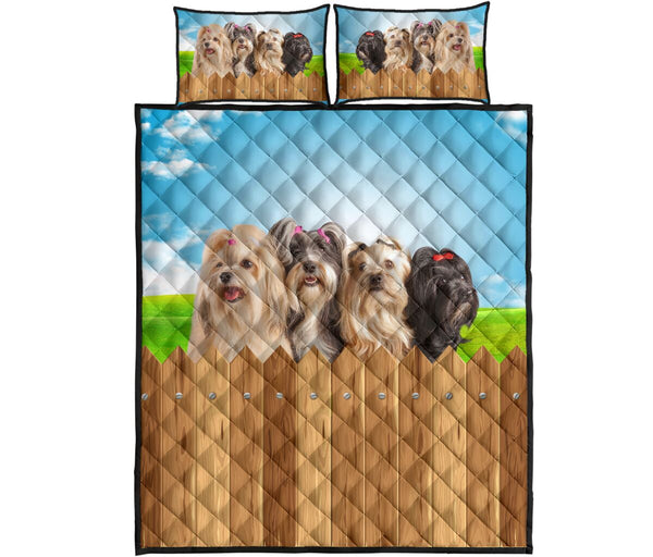 Shih Tzu Fence - Bed Set - Love Quilt Bedding Set