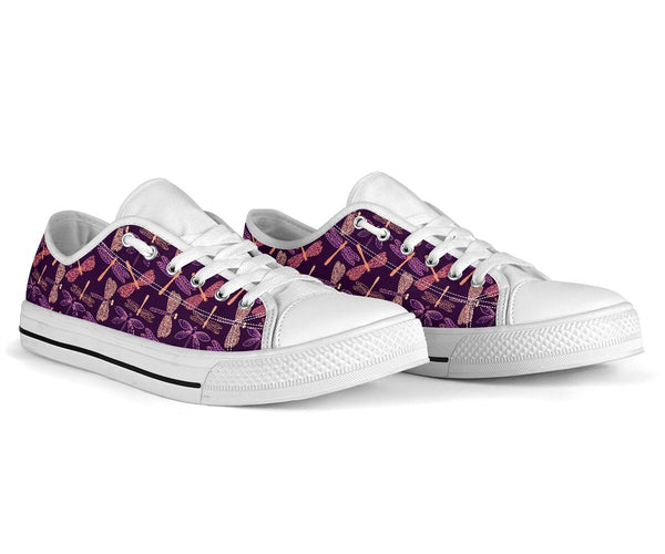 Dragonfly Pattern Purple Shoes