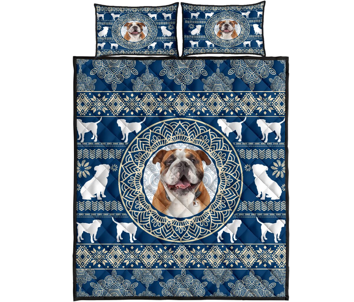 Bulldog Mandala Pattern - Bed Set- Love Quilt Bedding Set
