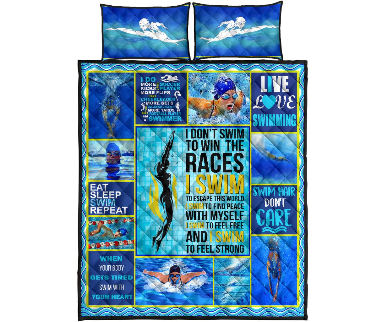 Swim With Your Heart - Bed Set - Love Quilt Bedding Set