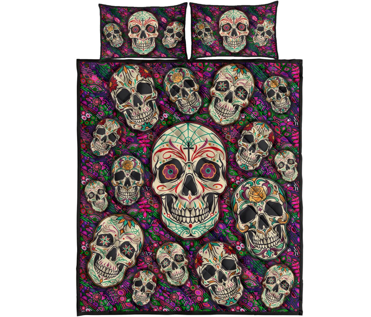 Quilt Bed Set - Skull 62 - Love Quilt Bedding Set