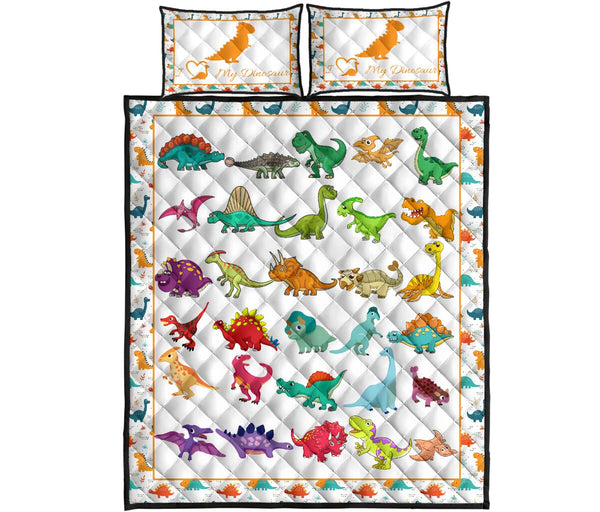 Dinosaur Pattern Style Quilt Bed Set - Love Quilt Bedding Set