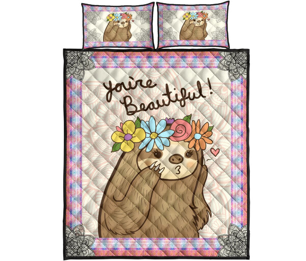 Sloth Quilt Bed Set 85 - Love Quilt Bedding Set