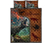 Dinosaur Art Leather Style Quilt Bed Set - Love Quilt Bedding Set