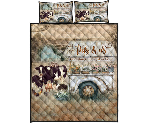 Quilt Bed Set - Cow - This Is Us 28 - Love Quilt Bedding Set