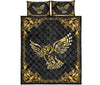 Owl Celtic Gold Style Quilt Bed Set - Love Quilt Bedding Set