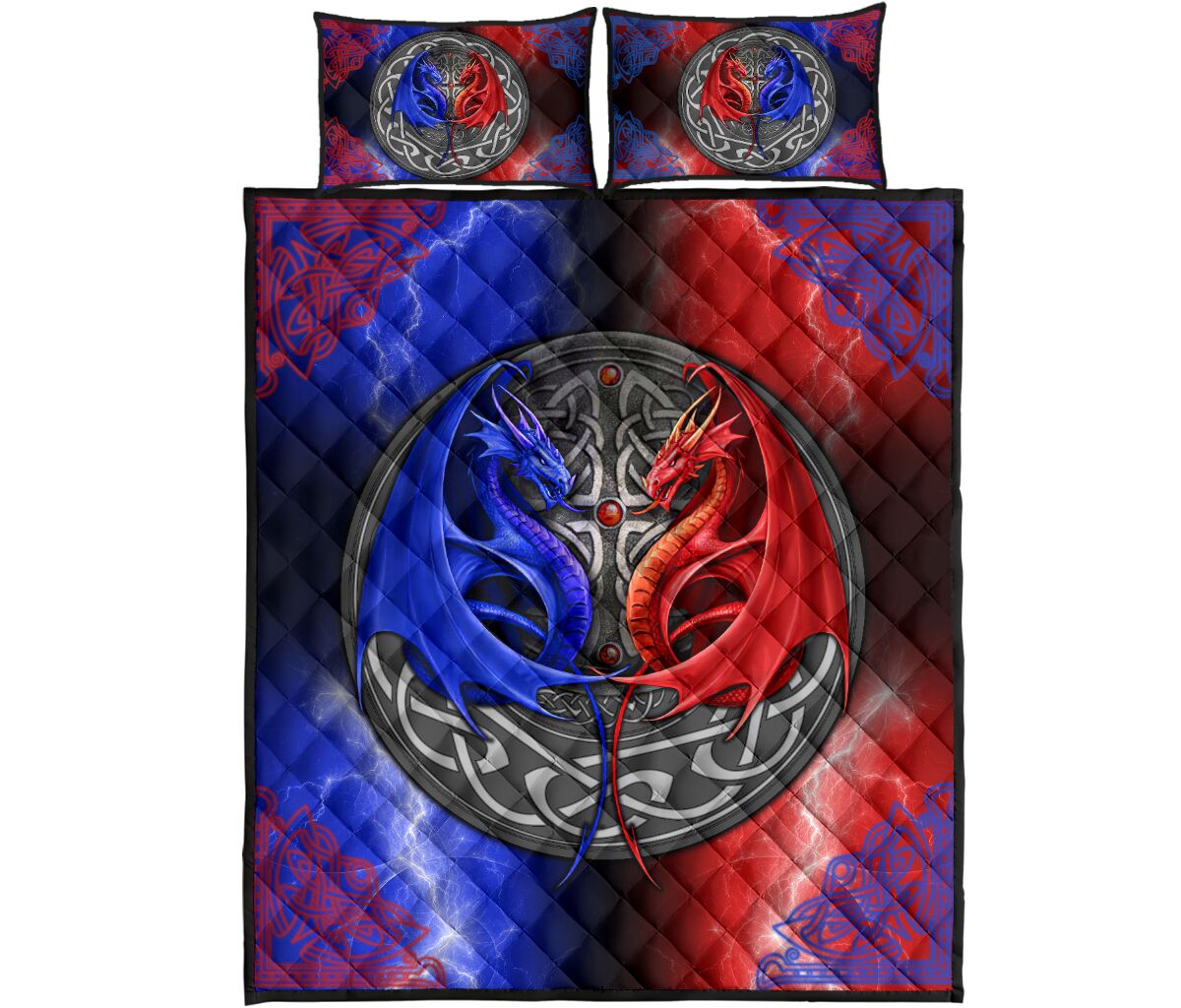 Dragon Celtic Style Quilt Bed Set - Love Quilt Bedding Set