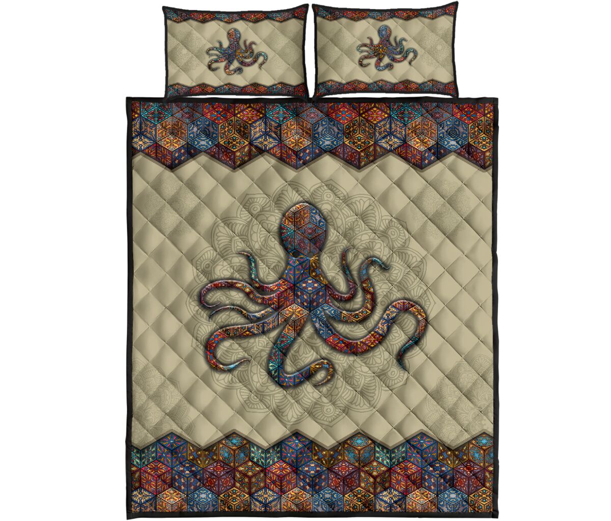 Quilt Bed Set - Mandala - Octopus 99 - Love Quilt Bedding Set