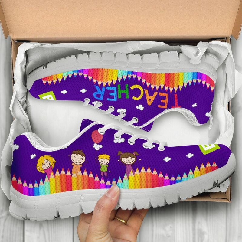 Teacher Abc Purple Kd Sneakers, Running Shoes, Shoes For Women, Shoes For Men, Custom Shoes,- Love Sneakers