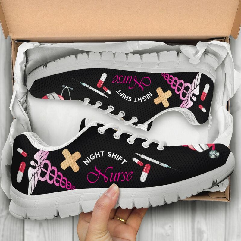 Nurse Night Shift Sneakers, Running Shoes, Shoes For Women, Shoes For Men, Custom Shoes, L- Love Sneakers