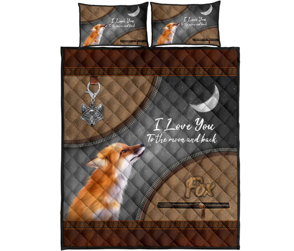 Fox Leather Quilt Bed Set - Love Quilt Bedding Set