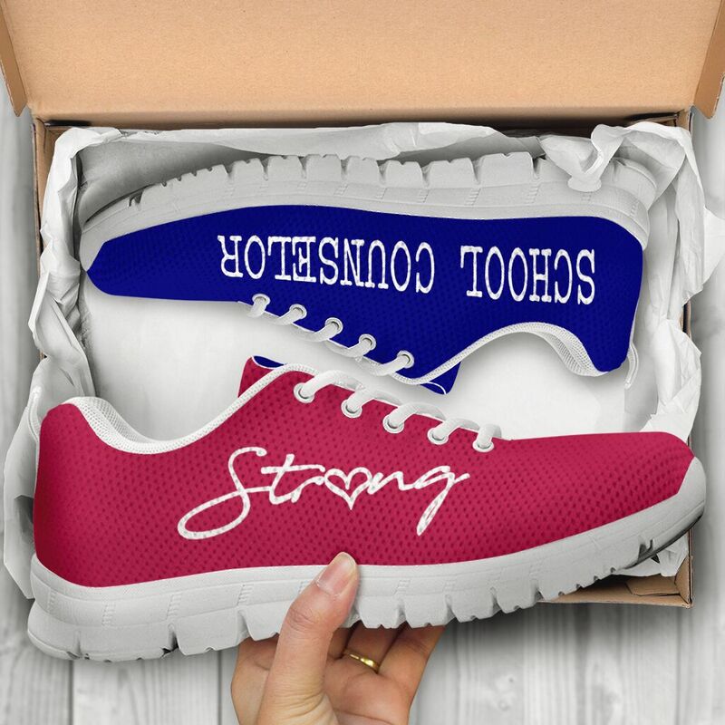 School Counselor Strong Cardinal And Navy Kd Sneakers, Runni- Love Sneakers