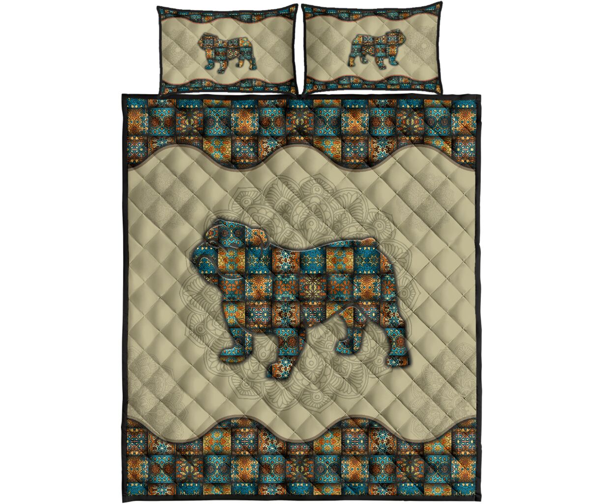 Quilt Bed Set - Mandala - Bulldog 10 - Love Quilt Bedding Set