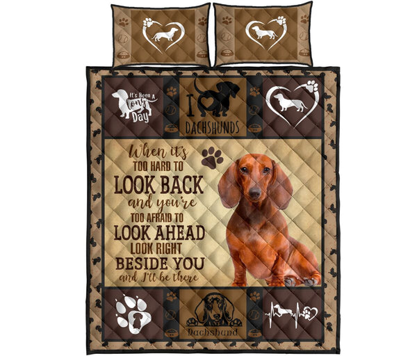 Dachshund Look Back Look Ahead - Bed Set - Love Quilt Bedding Set