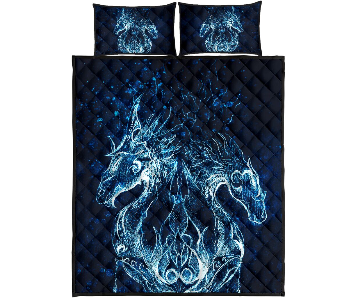 Dragon Art Tyle Quilt Bed Set - Love Quilt Bedding Set