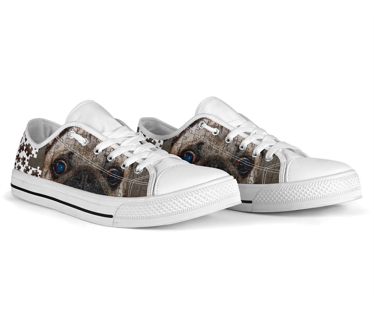 Pug Eyes Puzzles - Low Top Shoe - Love Love Top Shoes