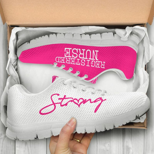 Nurse-strong Registered Pink White 2 Sneakers, Running Shoes, Shoes For Women, Shoes For Men- Love Sneakers