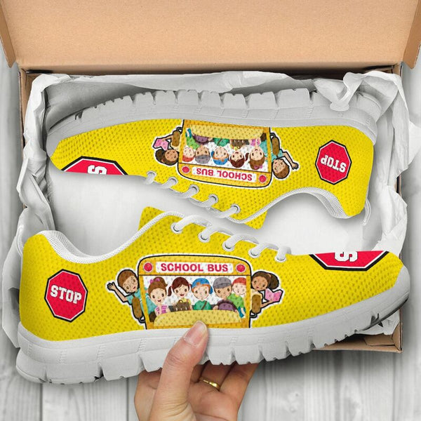 School Bus - Stop Shoes Sneakers, Runni- Love Sneakers