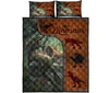 Dinosaur Art Leather Style Quilt Bed Set 7- Love Quilt Bedding Set