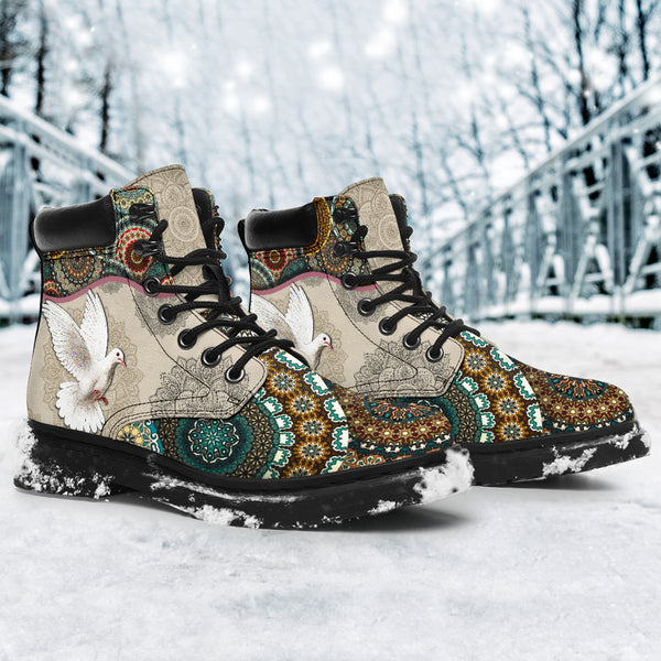 Dove - Vintage Mandala Asboot Sky - Love All Season Boots