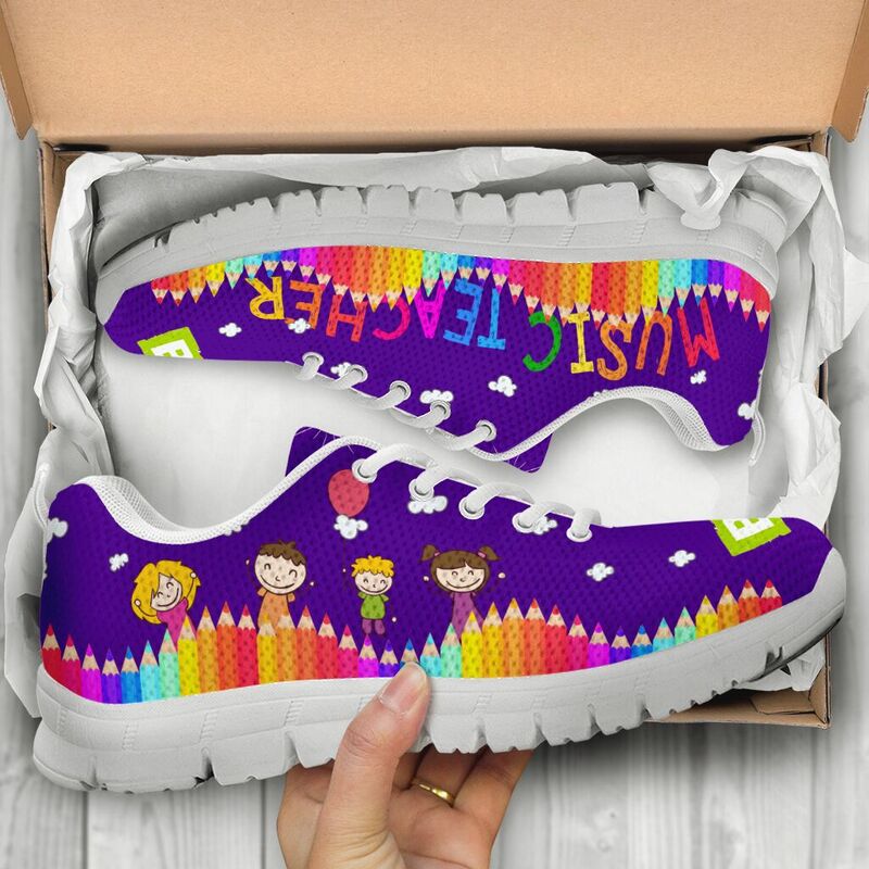 Music Teacher Abc- Purple Sneakers, Running Shoes, Shoes For Women, Shoes For Men, Custom Sh- Love Sneakers