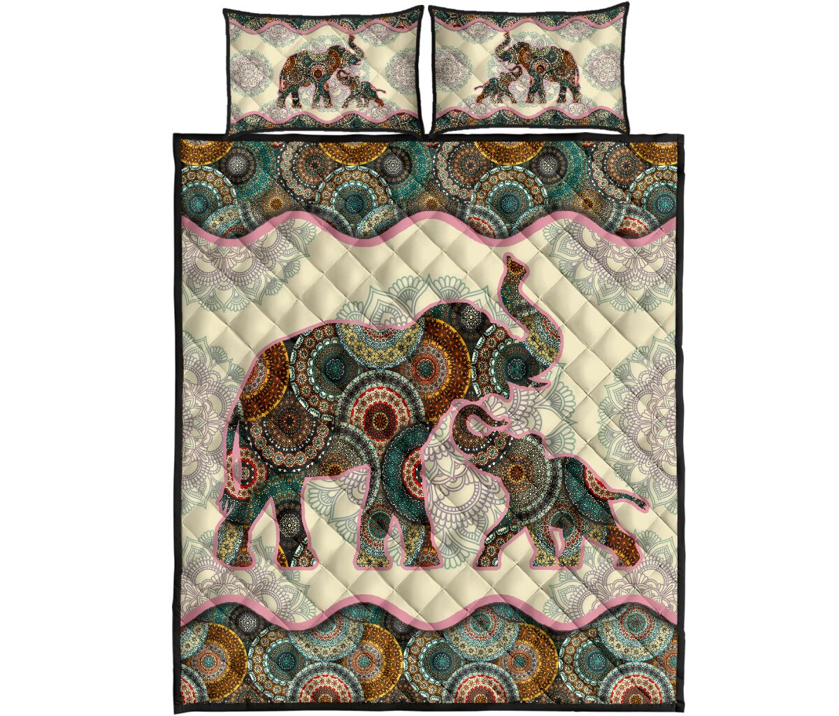 Elephant - Quilt Bed Set  - Love Quilt Bedding Set