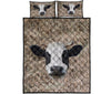 Cow And Leaves - Bed Set - Love Quilt Bedding Set