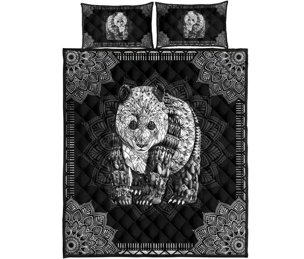 Panda Quilt Bed Set 25 - Love Quilt Bedding Set