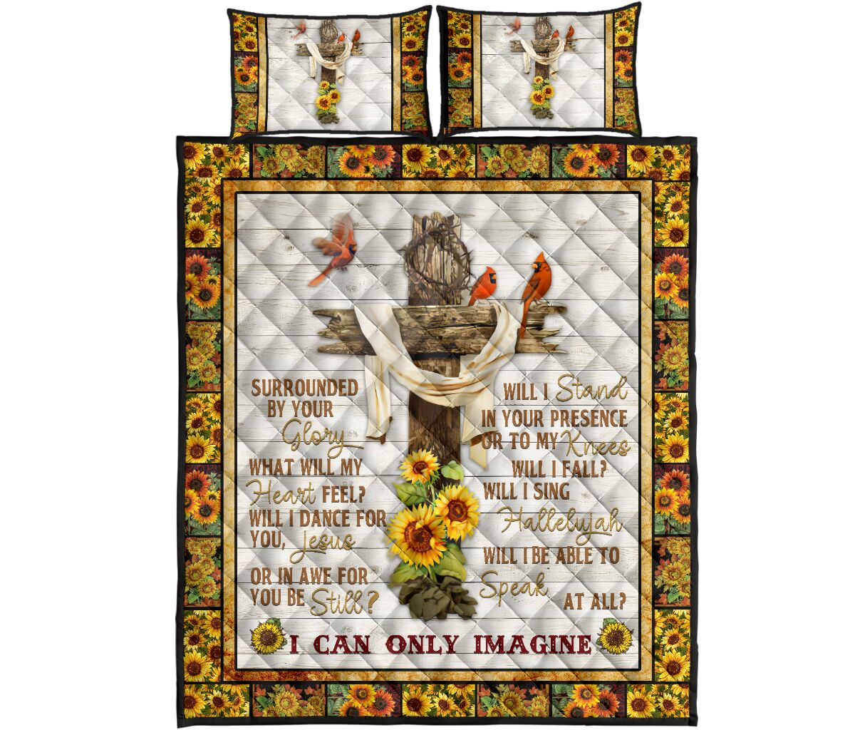 God Cross Quilt Bed Set - Love Quilt Bedding Set