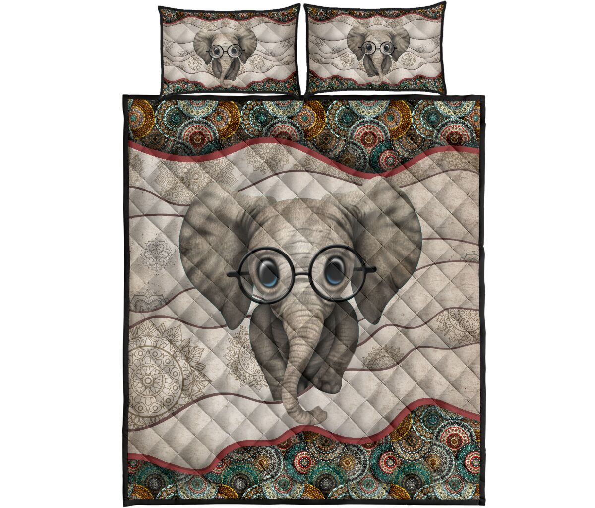 Quilt Bed Set - Elephant 53 - Love Quilt Bedding Set