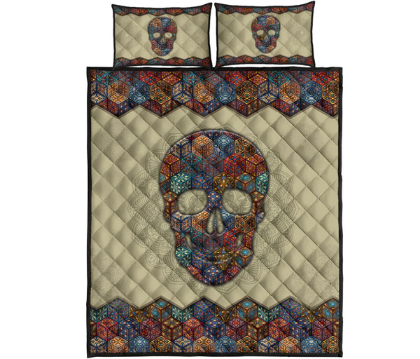 Quilt Bed Set - Skull - Mandala 63 - Love Quilt Bedding Set