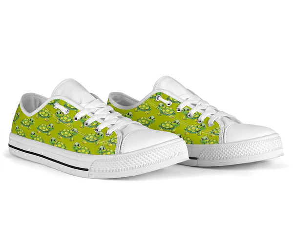 Turtle Flower Patterns Low Top Shoes