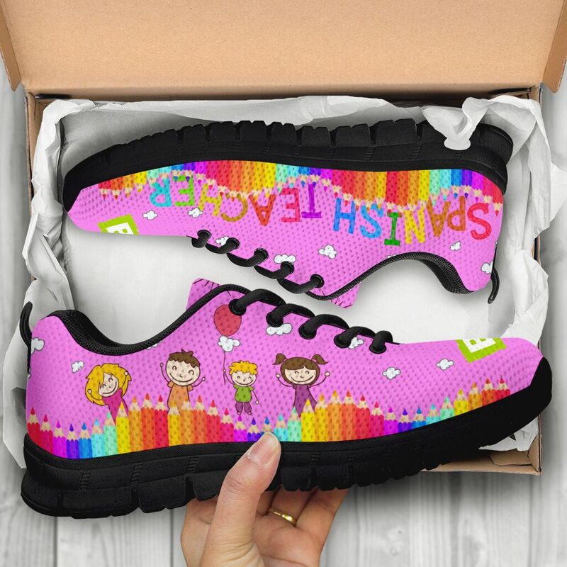 Spanish Teacher Abc- Pink Kd Sneakers, Runni- Love Sneakers