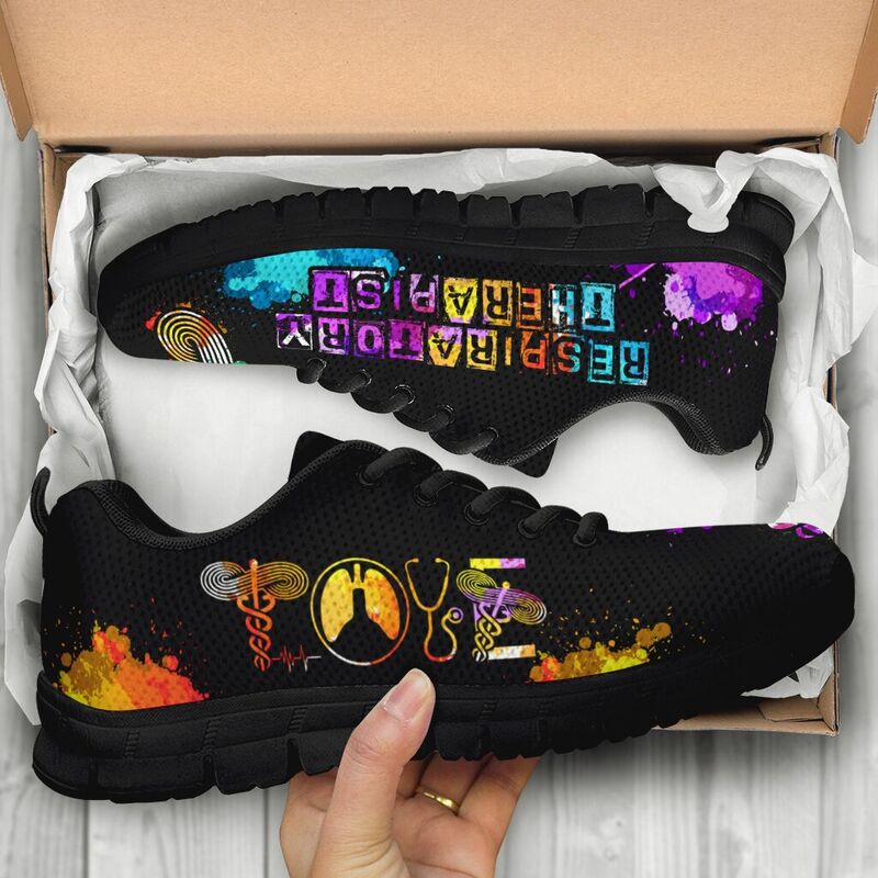 Respiratory Therapist Love Art Sneakers, Running Shoes, Shoes For Women, Shoes For Men, Cust- Love Sneakers
