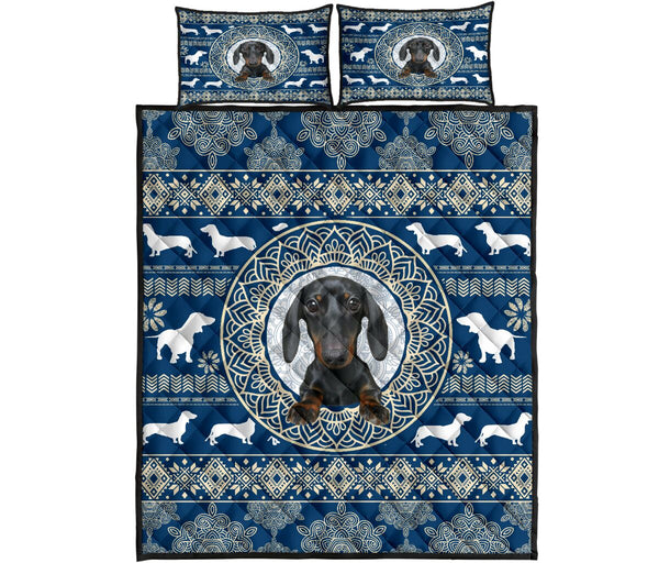 Dachshund Mandala Pattern - Bed Set - Love Quilt Bedding Set