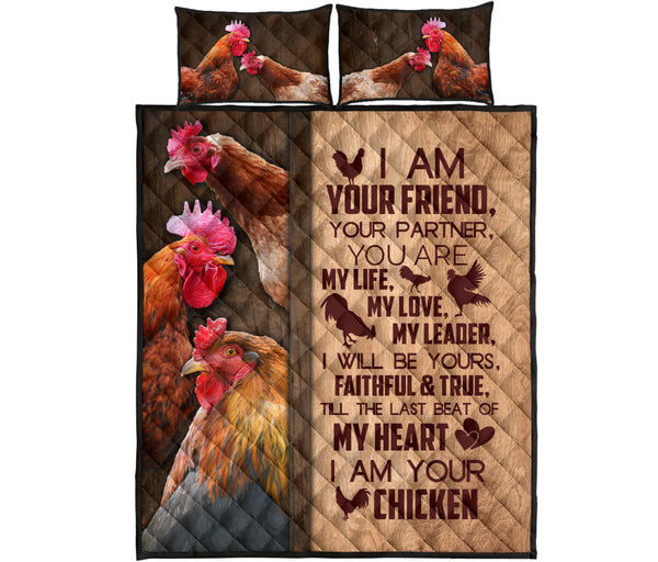 Chicken Quote Style Quilt Bed Set- Love Quilt Bedding Set