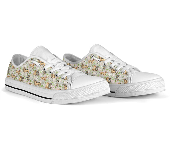 Dachshund Flower Pattern - Low Top Shoe - Love Love Top Shoes