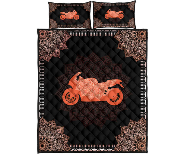 Biker Quilt Bed Set 94 - Love Quilt Bedding Set