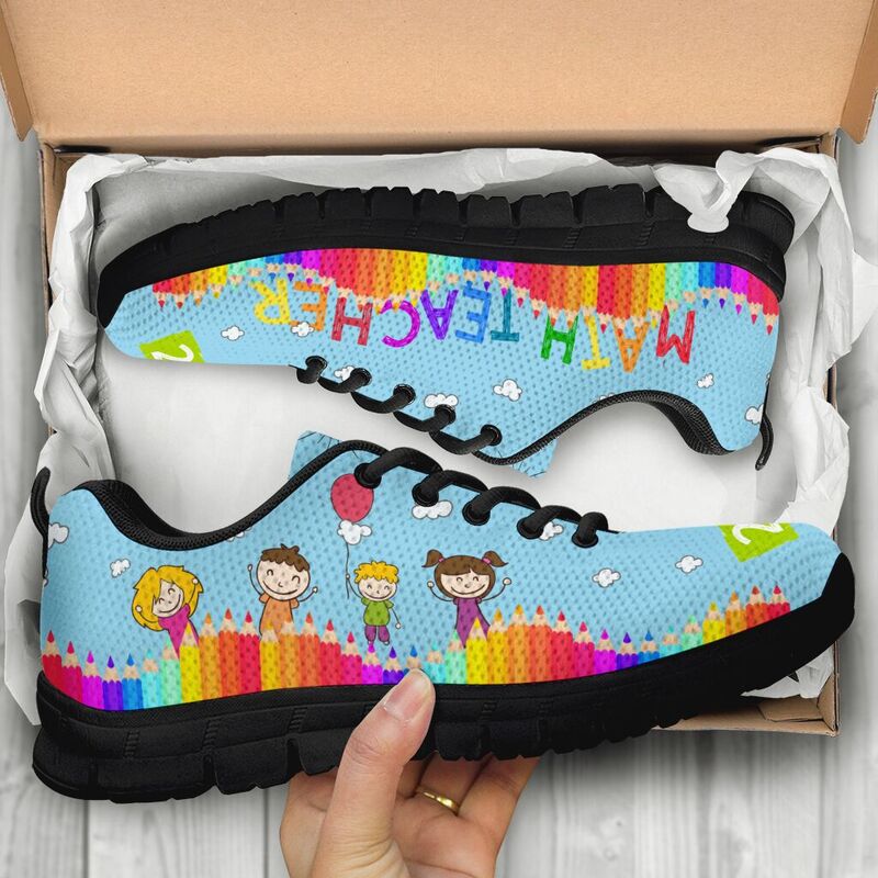 Math Teacher Abc Kd Sneakers, Running Shoes, Shoes For Women, Shoes For Men, Custom Shoes, L- Love Sneakers