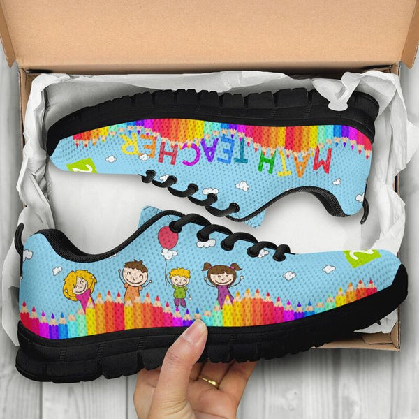 Math Teacher Abc Kd Sneakers, Running Shoes, Shoes For Women, Shoes For Men, Custom Shoes, L- Love Sneakers
