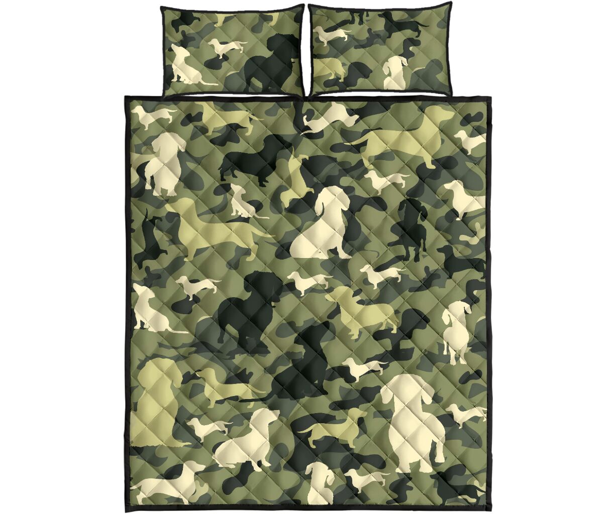 Dachshund Army Pattern - Bed Set - Love Quilt Bedding Set
