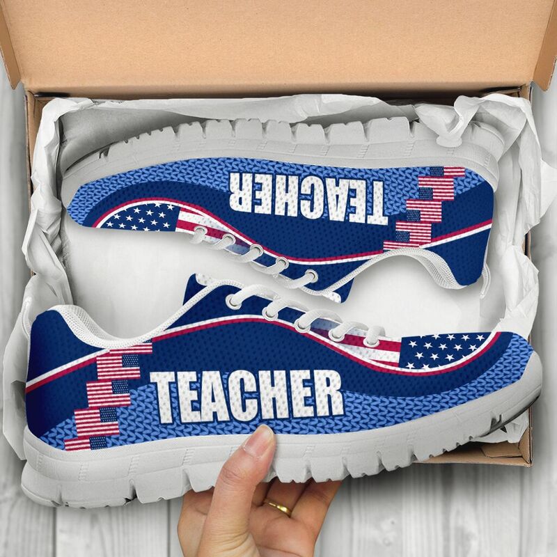 Teacher America Flag Cl Shoes Sneakers, Running Shoes, Shoes For Women, Shoes For Men, Cust- Love Sneakers