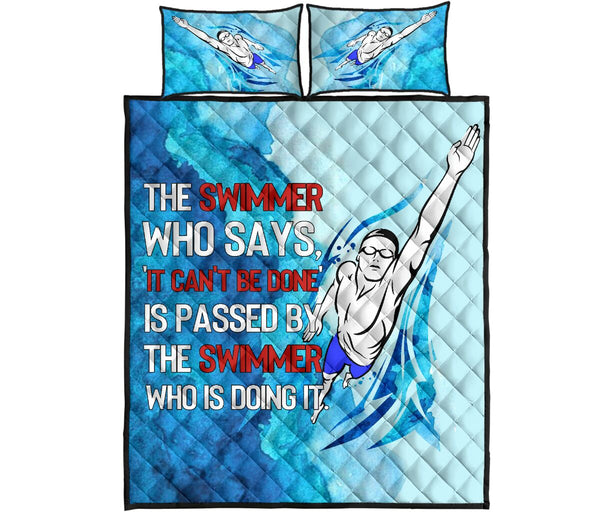 Swimming It Cant Be Done - Bed Set - Love Quilt Bedding Set