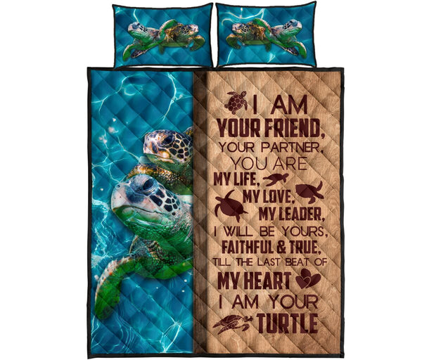 Turtle Quote Style Quilt Bed Set - Love Quilt Bedding Set