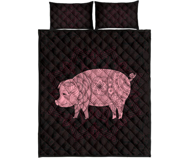 Pig Quilt Bed Set 98 - Love Quilt Bedding Set