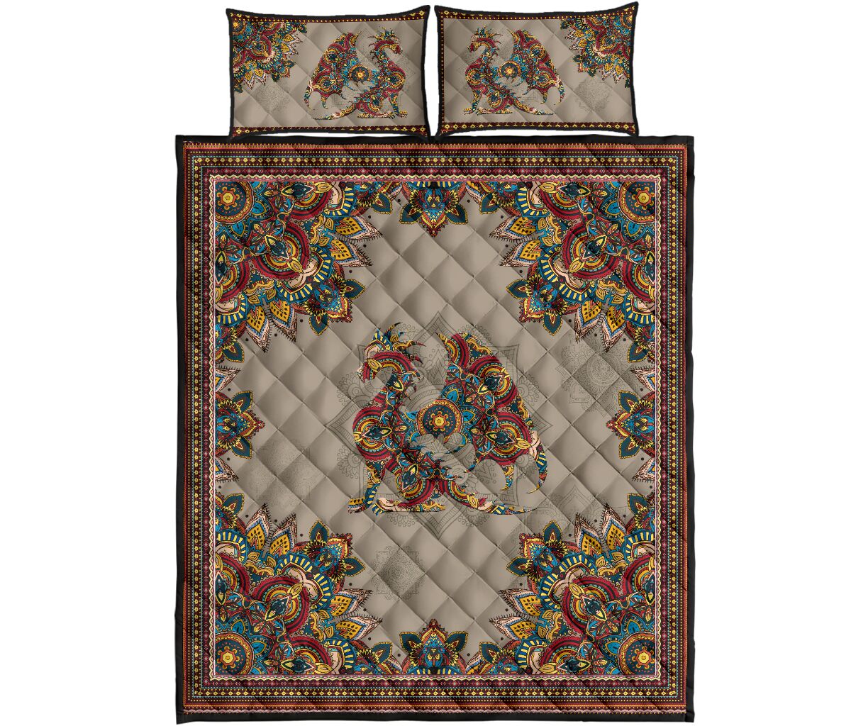 Quilt Bed Set - Dragon 47 - Love Quilt Bedding Set