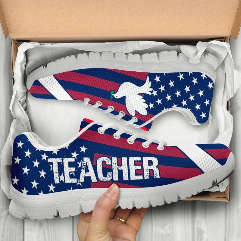 Teacher Peace Sneakers, Running Shoes, Shoes For Women, Shoes For Men, Custom Shoes, L- Love Sneakers