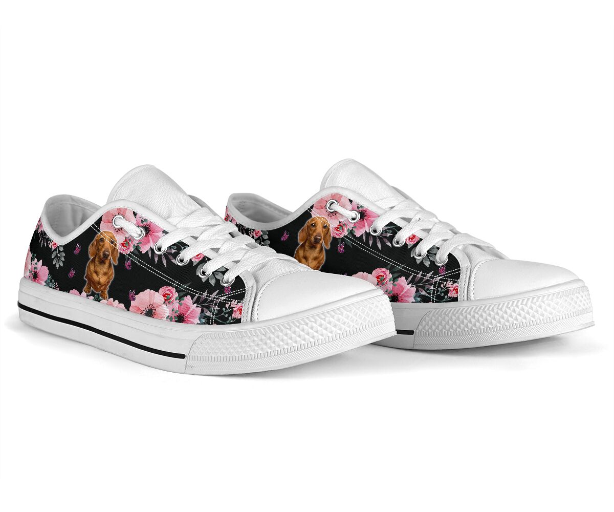 Dachshund Flower - Low Top Shoe - Love Love Top Shoes