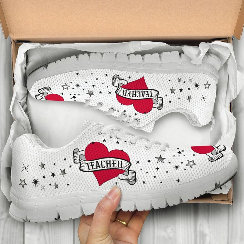 Teacher- Heart Shoes Sneakers, Running Shoes, Shoes For Women, Shoes For Men, Custom Shoes,- Love Sneakers